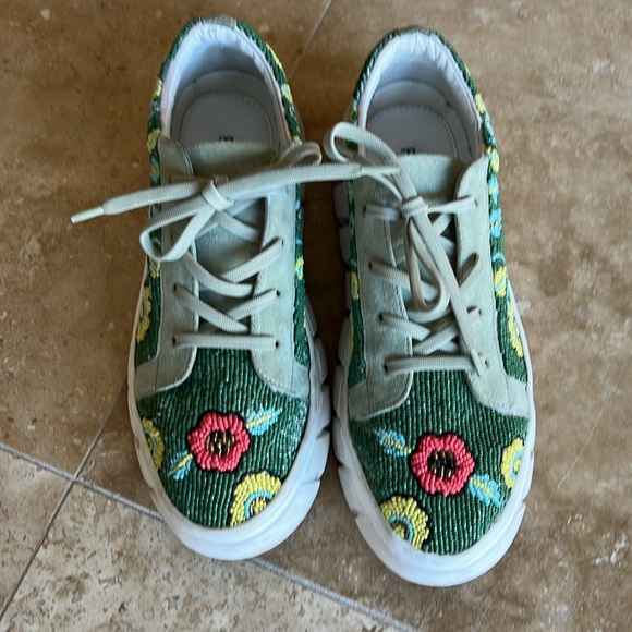 Free People Floral Beaded Platform Sneakers - Picture 3 of 12